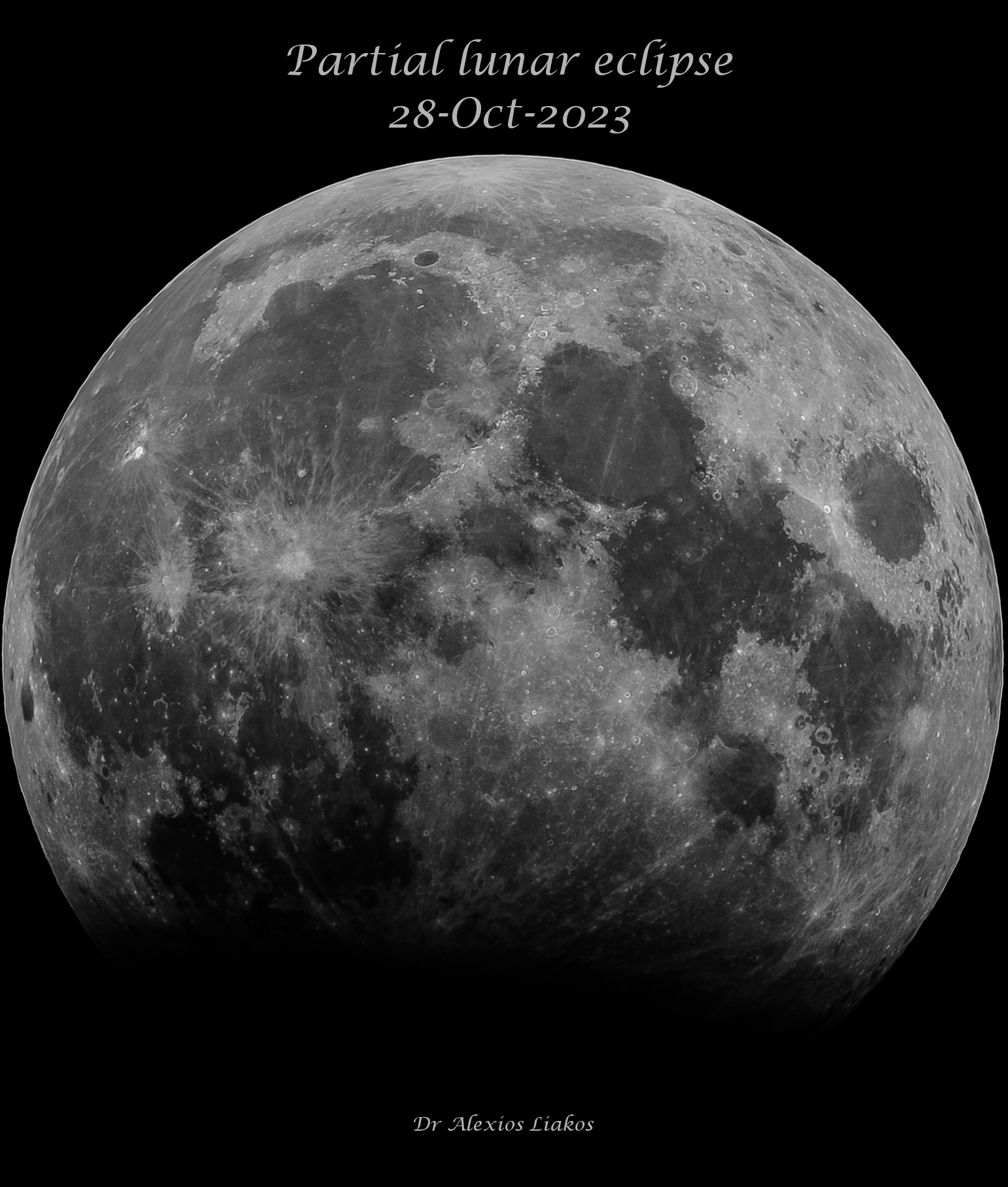 Partial lunar eclipse on 28-Oct-2023